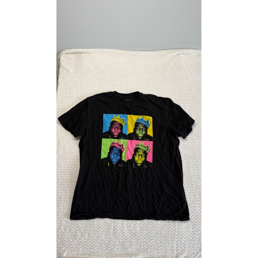 Notorious B.I.G. Biggie Smalls Pop Art Crown Graphic T-Shirt Black XL 4424